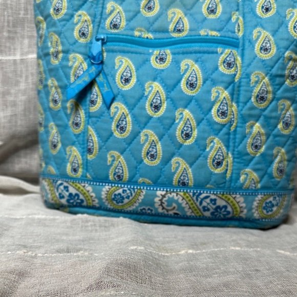 Vintage Vera Bradley Bermuda Blue Original Button Snap Tote Bag Designer 2005 - Picture 12 of 16